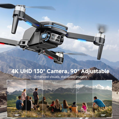 PLEGBLE Drone with Camera 4K for Kids Adults, Brushless Motor Mini Foldable RC Drones with Propeller Guards for Beginners, One Key Take Off/Land, Voice Control, Anti-Lost Alarm, Gift Toys for Men Boys