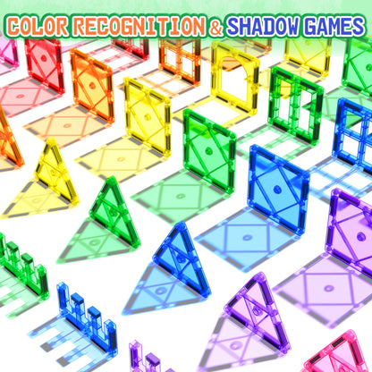 Magnetic Tiles Toddler Toys Magnetic Building Blocks for Kids Ages 3-12 STEM Educational Toys for Girls & Boys Sensory Play for Preschool Learning Birthday Chritmas Gift