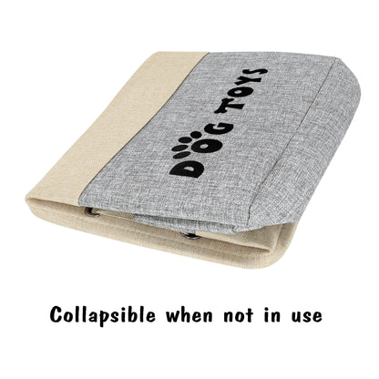 PET ARTIST Large Dog Toy Basket Bin - Rectangular Storage Box Chest Organizer for Dog Toys,Coats,Clothing,Apparel & Accessories & Blanket,Gray,15"x13"x12"