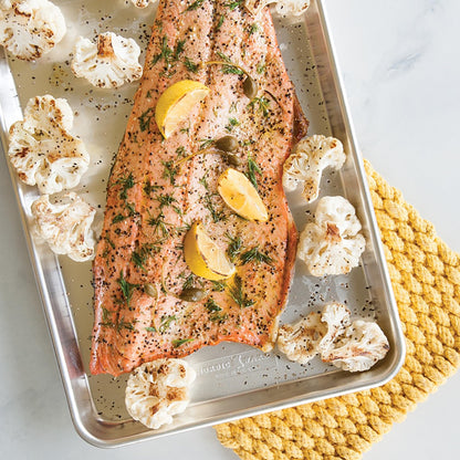 Nordic Ware Naturals 3 Piece Set - USA Made Aluminum Commercial Quality Sheet Pan for Baking or Roasting, Encapsulated Galvanized Steel Rim Prevents Warping; Half Sheet, Jelly Roll and Quarter Sheet