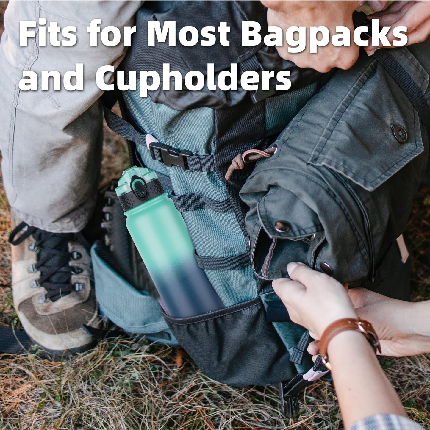 Oldley Insulated Water Bottle 20oz for Adults Kids Stainless Steel Water Bottles with Straw/Chug/Carabiner 3 Lids Fruit Strainer Double Wall Vacuum Wide Mouth BPA Free Leak-Proof for School Travel