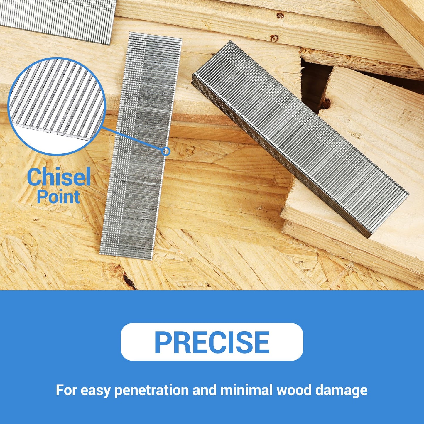 meite 18 Gauge Brad Nails, 2 Inch 18GA Brad Nails Galvanized Small Finishing Nail Gun Nails for Pneumatic, Electric Brad Nailer Gun (1,000 Counts)