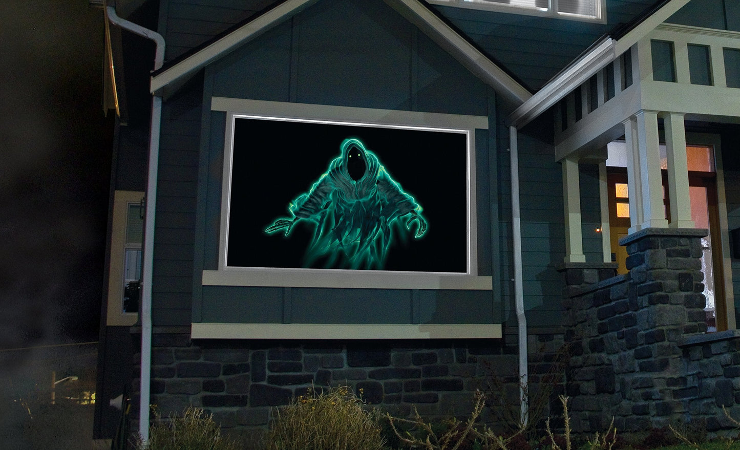 (5.5 ft x 9 ft) Holographic Rear Projection Screen with Mounting Hardware for Projecting Halloween Videos