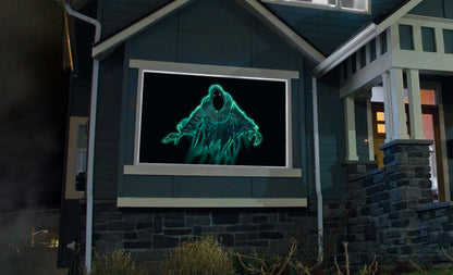 (5.5 ft x 9 ft) Holographic Rear Projection Screen with Mounting Hardware for Projecting Halloween Videos
