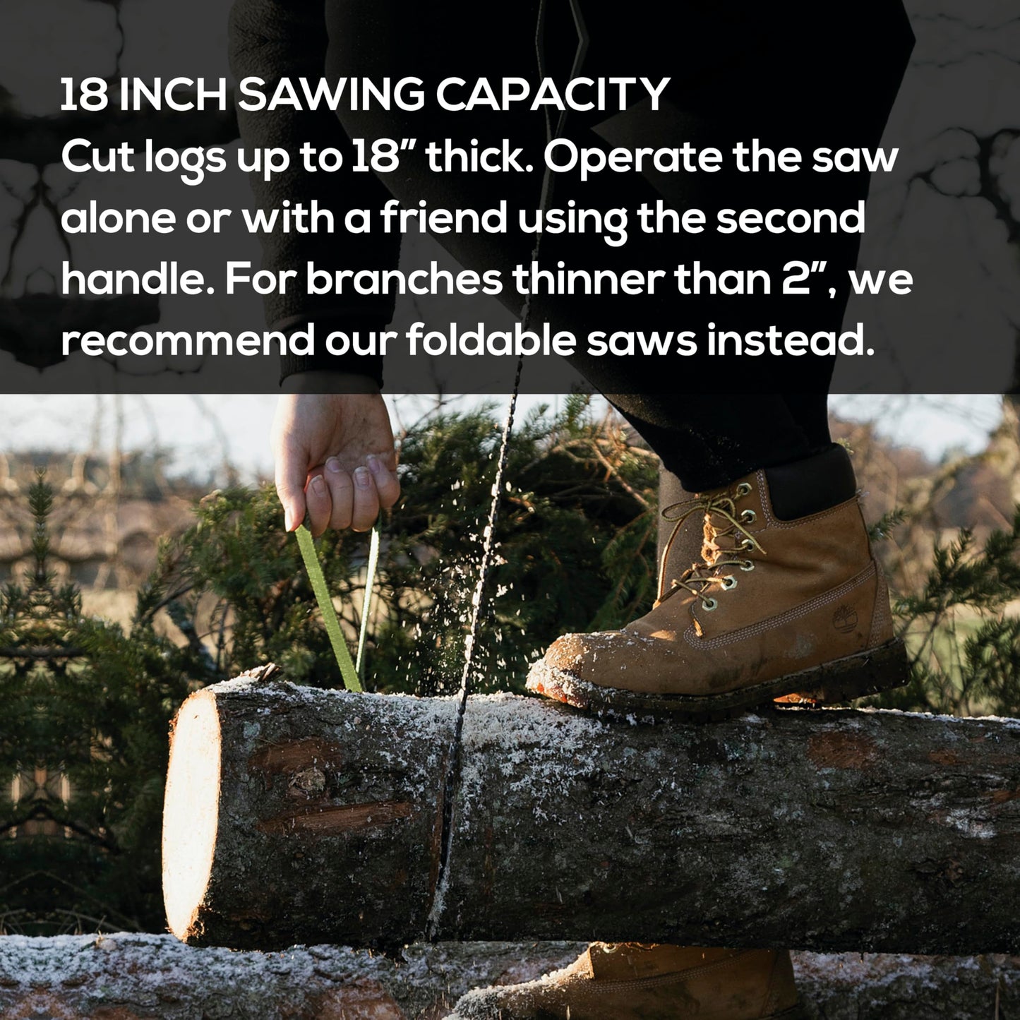 Nordic Pocket Saw 25.6 Inch Pocket Chainsaw with 33 Bi-Directional Teeth for Clearing Trails - Handy Backpacking Saw with Extra Large Nylon Handle Loops - for Survival and Emergency Situations