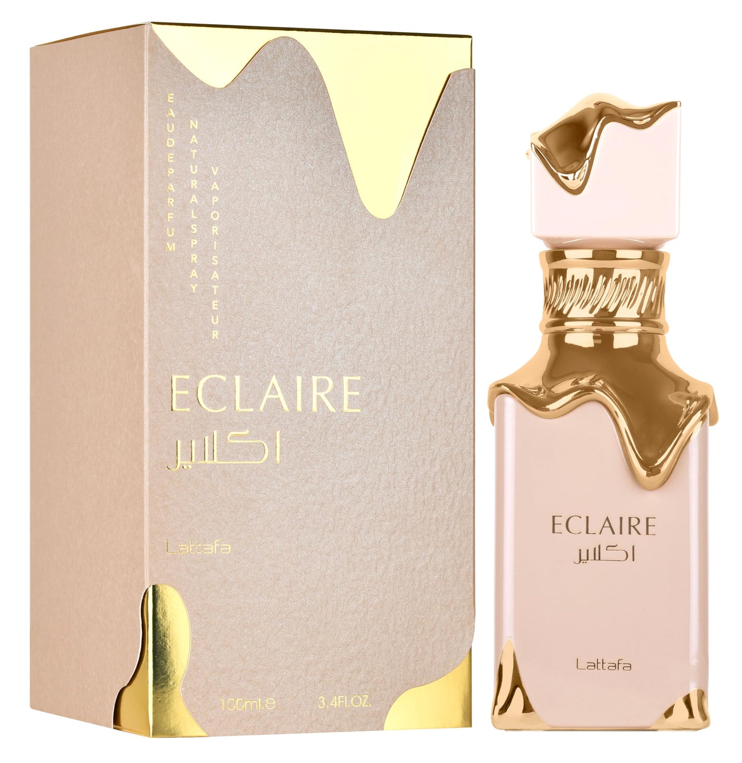 Lattafa Eclaire - Vanilla, Caramel, Sweet, Floral - Eau de Parfum Long-Lasting Fragrance for Women, 3.40 Ounce / 100 ml