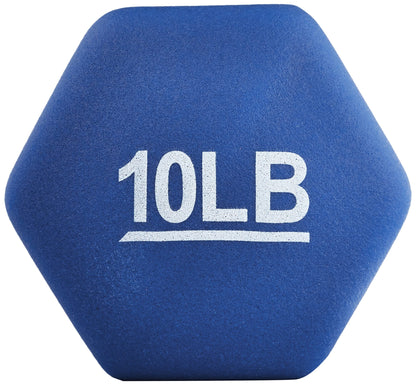 Amazon Basics Neoprene Dumbbell Hand Weights, 10 Pound, Pair, Navy Blue