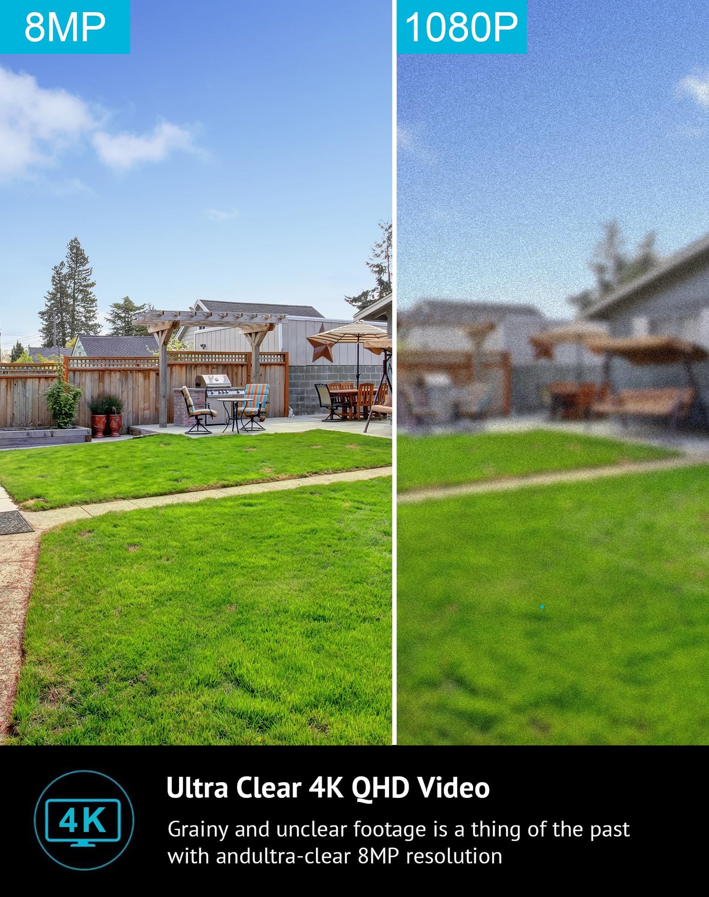 LaView 8MP 4K Security Cameras Outdoor Indoor Wired,IP65, Starlight Sensor & 100 Ft Night Vision,Motion/Person Detection,2-Way Audio/Spotlight,US Cloud,iOS & Android & Web Access