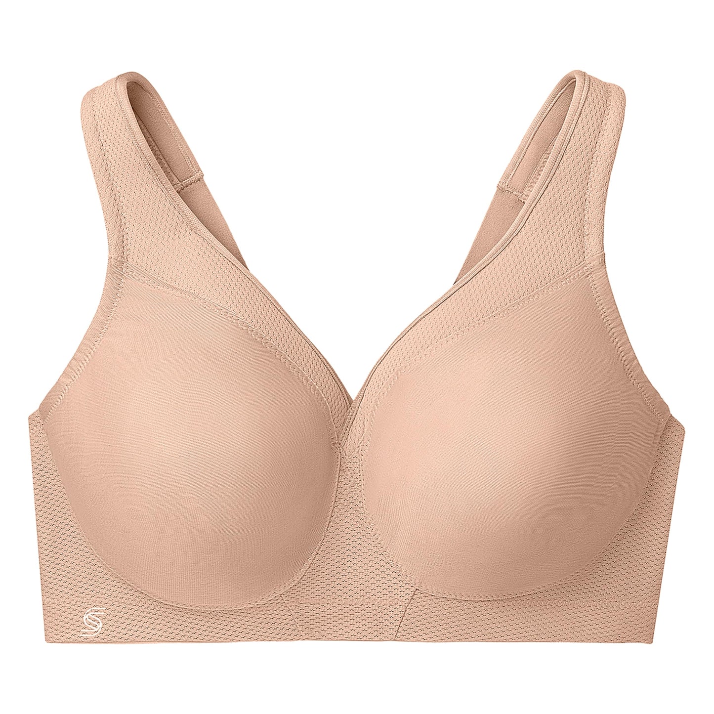 Glamorise Full Figure Plus Size MagicLift Seamless Sports Bra Wirefree #1006 Café