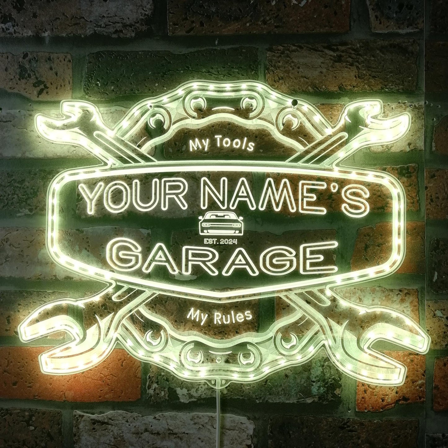 ADVPRO Personalized Your Name Garage Man Cave RGB Dynamic Glam LED Sign - Cut-to-Edge Shape - Smart 3D Decoration - Multicolor Signage st06s64-fnd-pp1-tm-c
