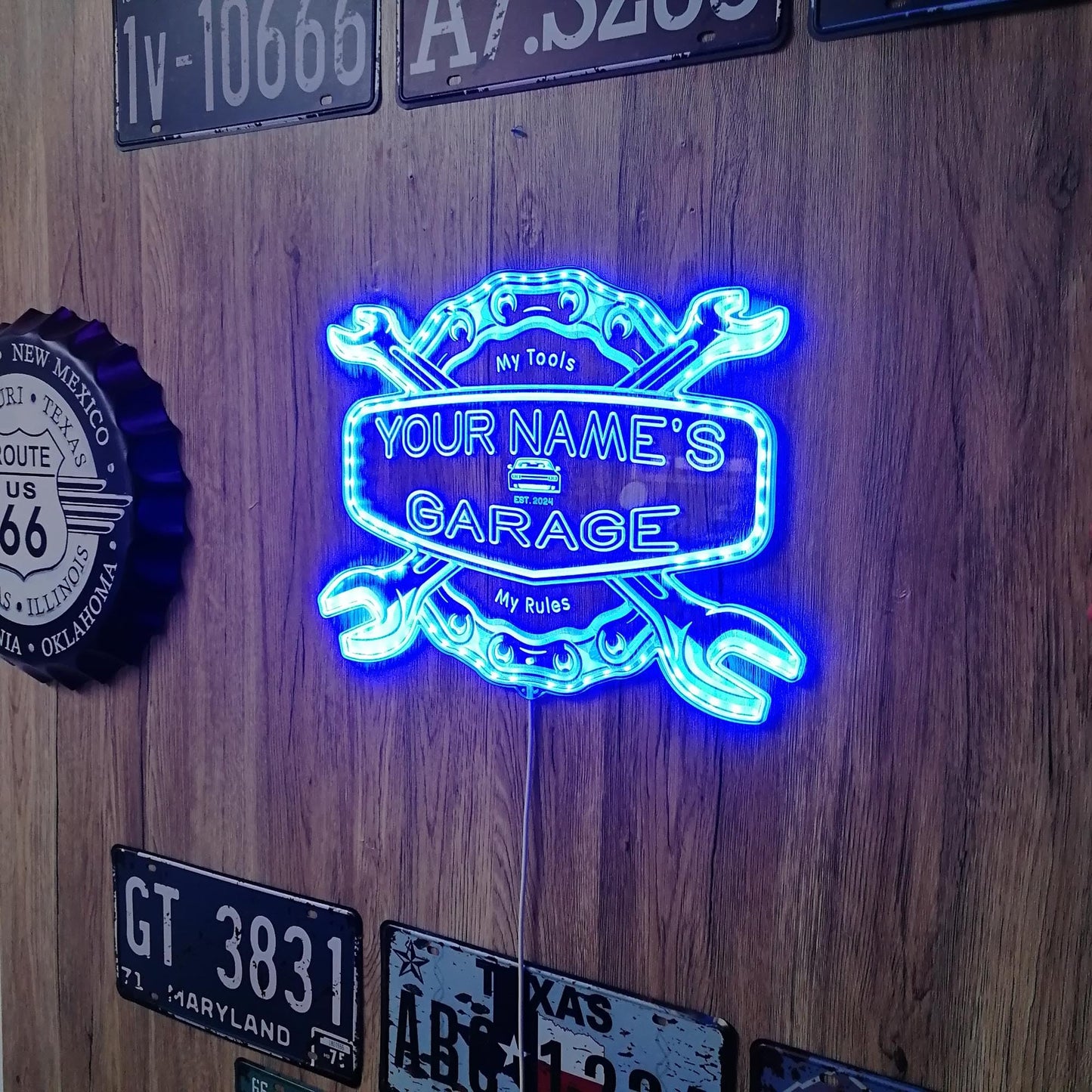 ADVPRO Personalized Your Name Garage Man Cave RGB Dynamic Glam LED Sign - Cut-to-Edge Shape - Smart 3D Decoration - Multicolor Signage st06s64-fnd-pp1-tm-c