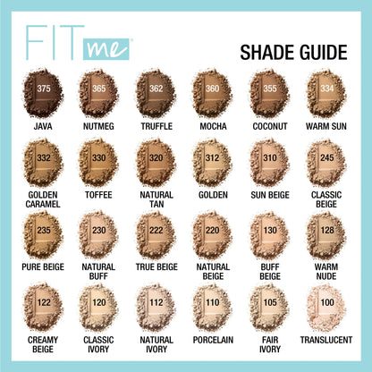 Maybelline Fit Me Matte + Poreless Pressed Face Powder Makeup & Setting Powder, Natural Ivory, 1 Count