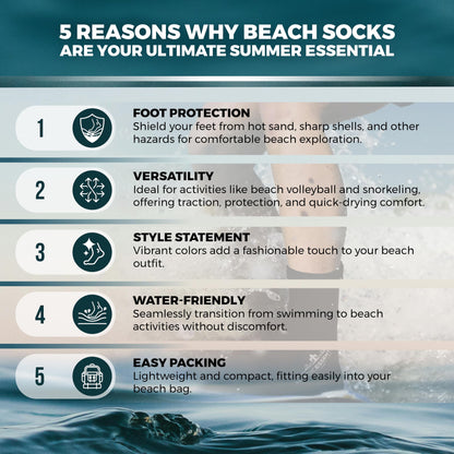 Nordic Essentials Aqua Beach Socks - 1 Pair - For Sand Soccer, Volleyball, Swim, Diving, Snorkel Equipment for Men, Women, Kids, Youth - Neoprene Lycra Waterproof Booties - Sun Protection S - Black