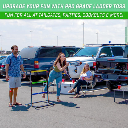 GoSports Pro Grade Ladder Toss Indoor - Outdoor Game Set with 6 Soft Rubber Bolo Balls, Travel Carrying Case and Score Trackers
