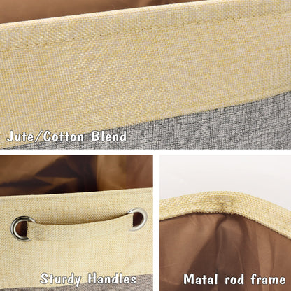 PET ARTIST Large Dog Toy Basket Bin - Rectangular Storage Box Chest Organizer for Dog Toys,Coats,Clothing,Apparel & Accessories & Blanket,Gray,15"x13"x12"