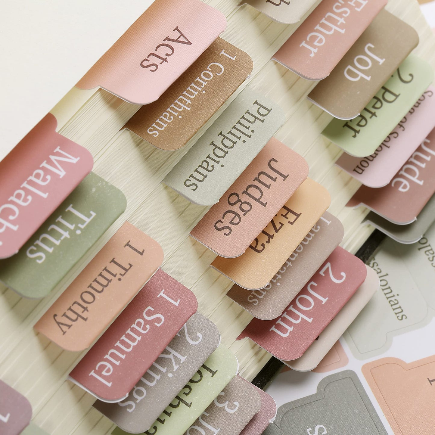 Mr. Pen- Bible Tabs, 75 Boho Theme Laminated Tabs for Women and Men, Study Bible Index, Book Labels