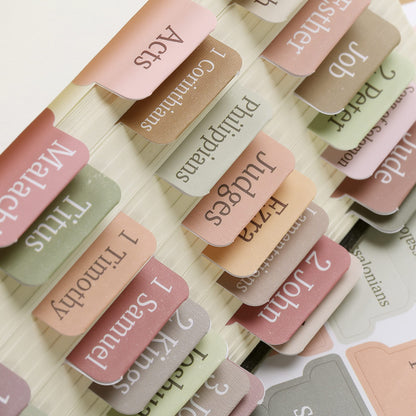 Mr. Pen- Bible Tabs, 75 Boho Theme Laminated Tabs for Women and Men, Study Bible Index, Book Labels