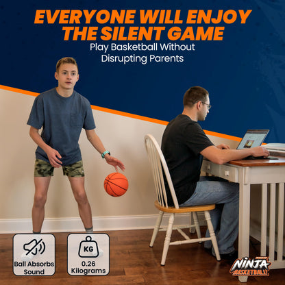 NERO SPORT Ninja Silent Basketball- Soft Foam Indoor Basketball Size 3 (7 inches) | Soundless for Quiet Dribbling and Indoor Training (Ball in Bag)