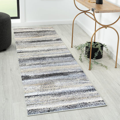LUXE WEAVERS Tower Hill Abstract Gray 2x7 Area Rug