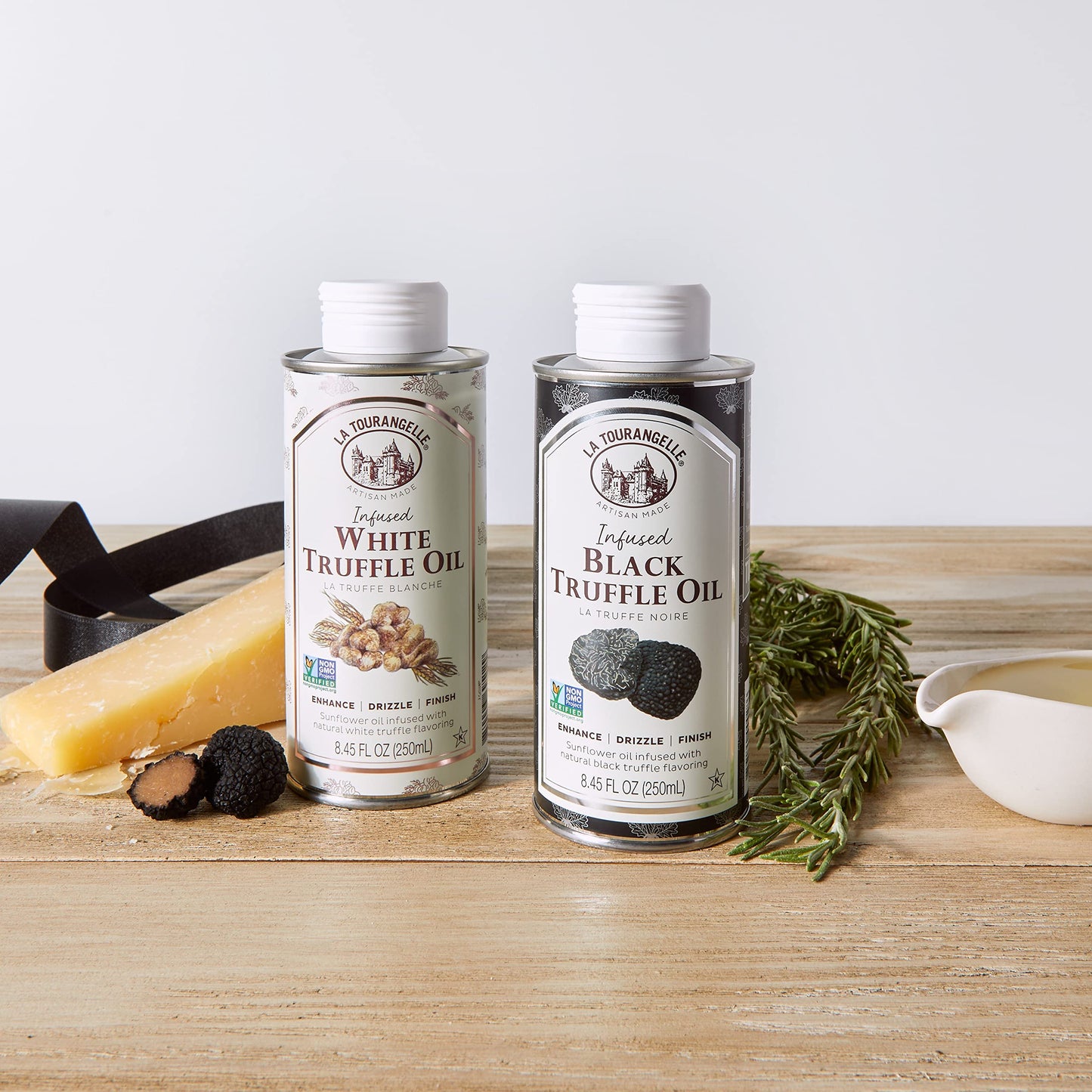 La Tourangelle, Black Truffle Oil, Complex Gourmet Earthy Flavor for Drizzling over Pasta, Popcorn, Vegetables, Potatoes, Soup and More, 8.45 Fl Oz