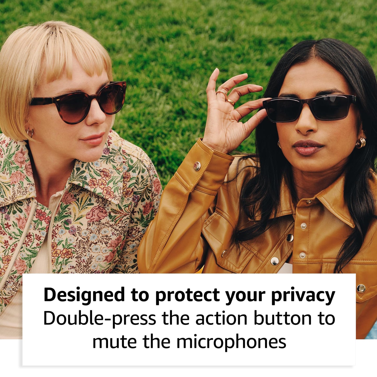 Amazon Echo Frames, an Alexa device (newest model), Smart glasses with Alexa, Modern Rectangle frames in Charcoal Gray with polarized sunglass lenses