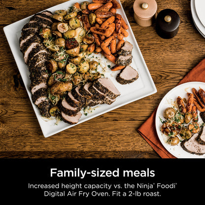 Ninja, Toaster Oven, Air Fryer, Thermometer, Toaster Oven Air Fryer Combo, Stainless Steel, Quick meals, Fries, Frozen Food, Air Fry, Dehydrate, Reheat, 13-in-1, Less Oil, Flip Away Oven, Foodi, SP351