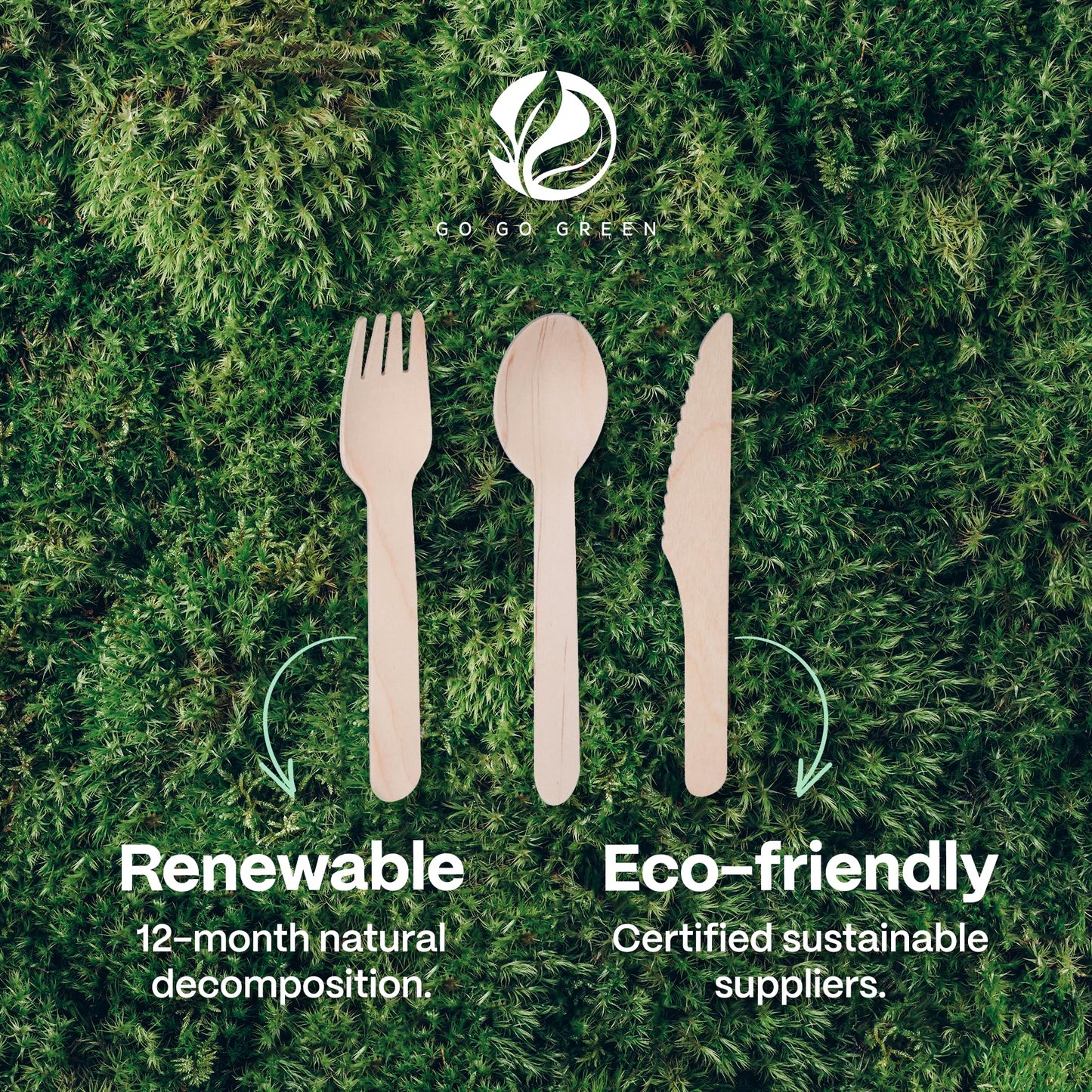 100% Compostable Cutlery Set - 300 Pieces Wooden Compostable Utensils [120 Forks, 90 Knives, 90 Spoons] - Disposable Wooden Cutlery, Eco Friendly Forks And Spoons Disposable Cutlery Set Party Utensils