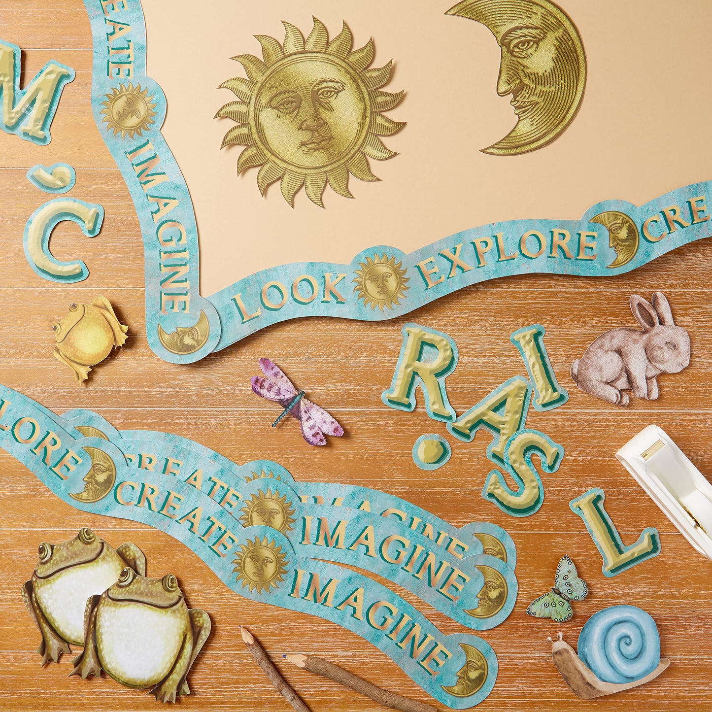 Eureka Curiosity Garden Paper Cut-Out Classroom Decorations for Teachers, 36 Pieces