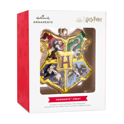 Hallmark Harry Potter Hogwarts Crest Christmas Ornament, Blown Glass
