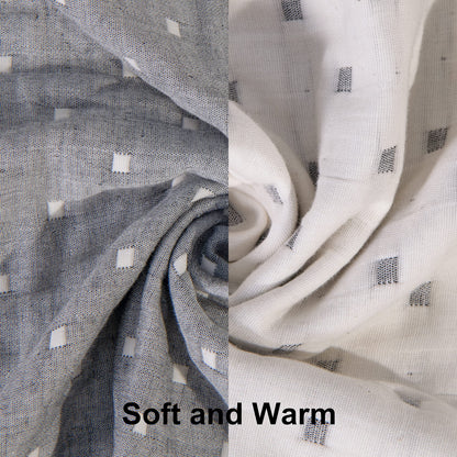 NTBAY 3 Layer Toddler Blanket, Muslin Cotton Jacquard Bed Blankets, Lightweight Thermal Baby Blanket, Super Soft and Warm Crib Blanket for All Seasons, Decoration Gift, 45"x60", Grey Dot