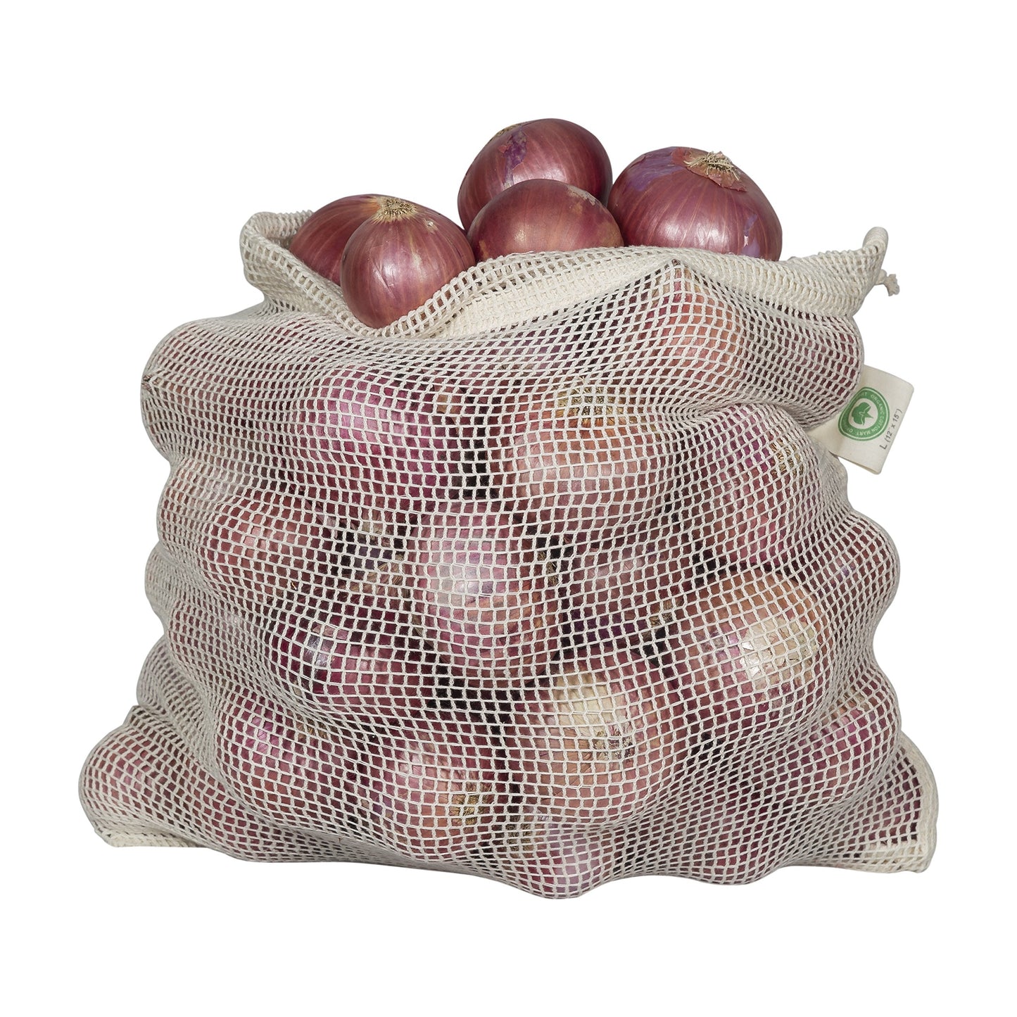 Mesh Grocery Bags - Veggie Bags Reusable - Reusable Mesh Fruit, Vegetable Bags - Eco-friendly Produce Bags - Cotton Net Bags for Produce - Reusable Bags for Produce | 6 Bags (3 XL, 3 L)