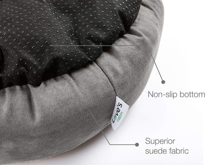 Love's cabin Round Donut Cat and Dog Cushion Bed, 20in Bed for Cats or Small Dogs, Anti-Slip & Water-Resistant Bottom, Super Soft Durable Fabric Pet Beds, Washable Luxury Cat & Dog Bed Gray