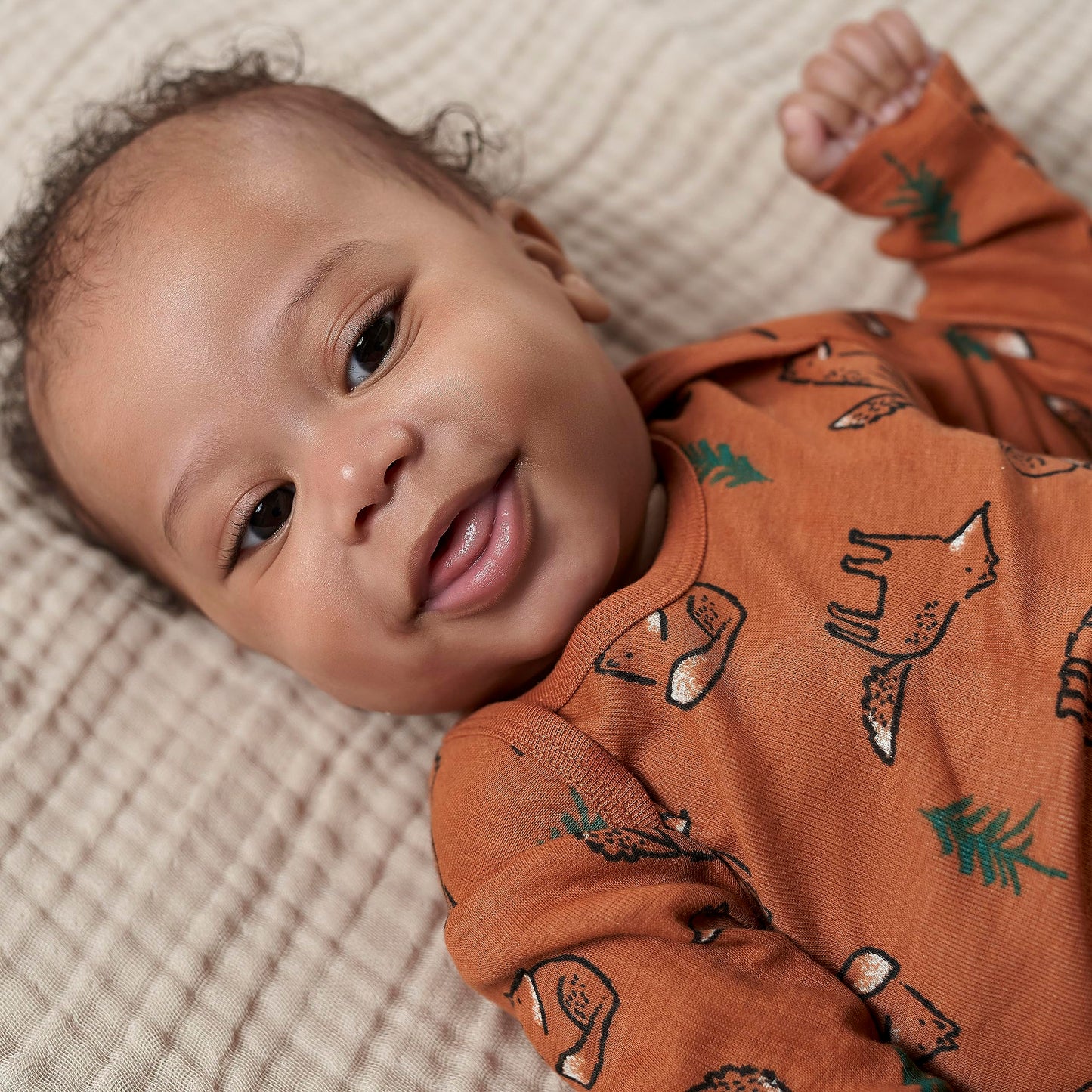 Gerber Baby Boys' 6-Pack Long-Sleeve Onesies Bodysuit, Green Fox