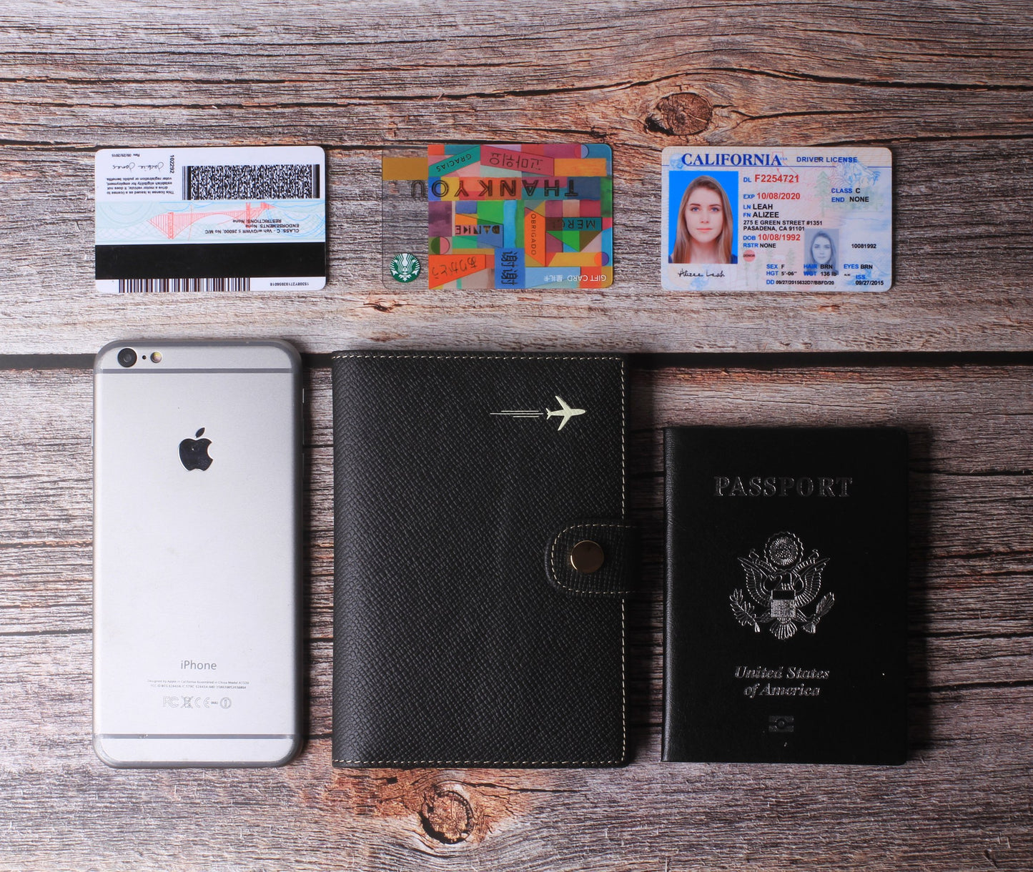 Passport Holder Cover Wallet RFID Blocking Leather Card Case Travel Document Organizer Black