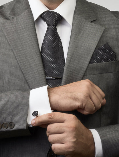 Premium Men’s Gift Tie Set Silky Necktie Pocket Squares Tie Clips Cufflinks For Men