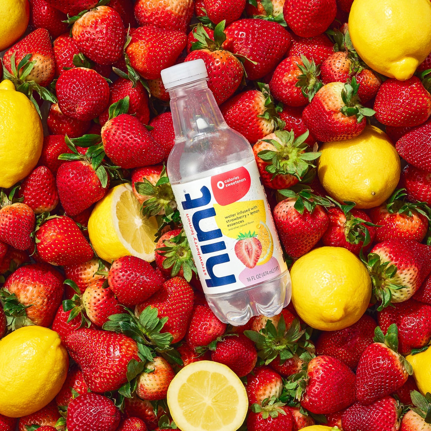 Hint Water Strawberry Lemon, Pure Water Infused with Strawberry and Lemon, Zero Sugar, Zero Calories, Zero Sweeteners, Zero Preservatives, Zero Artificial Flavors,16 Ounce Bottles, (Pack of 12)