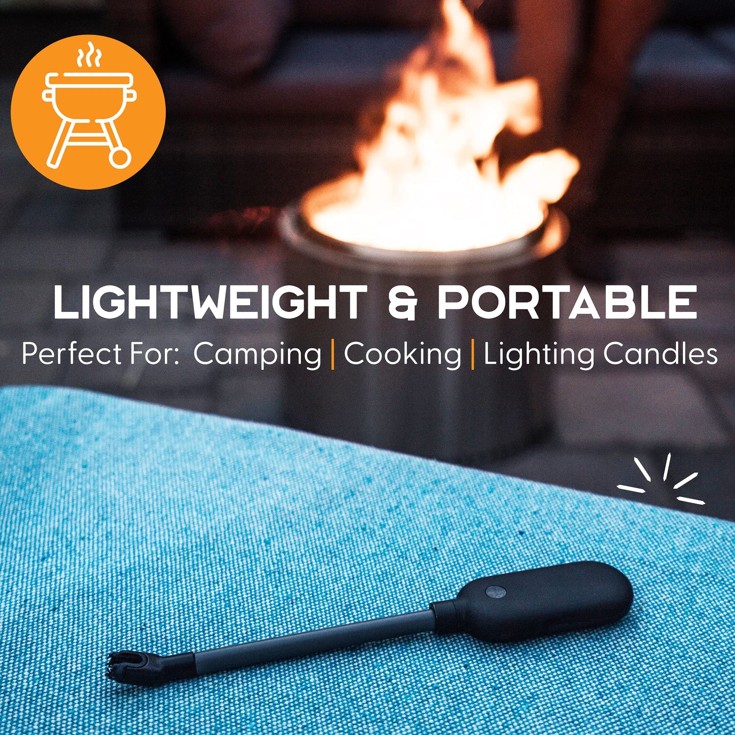 Power Practical Candle Lighter Sparkr USB Rechargeable Electric Lighter w/Plasma Technology & Extra Long Wand, Flameless Lighters for Candles, Camping, Cooking, Black