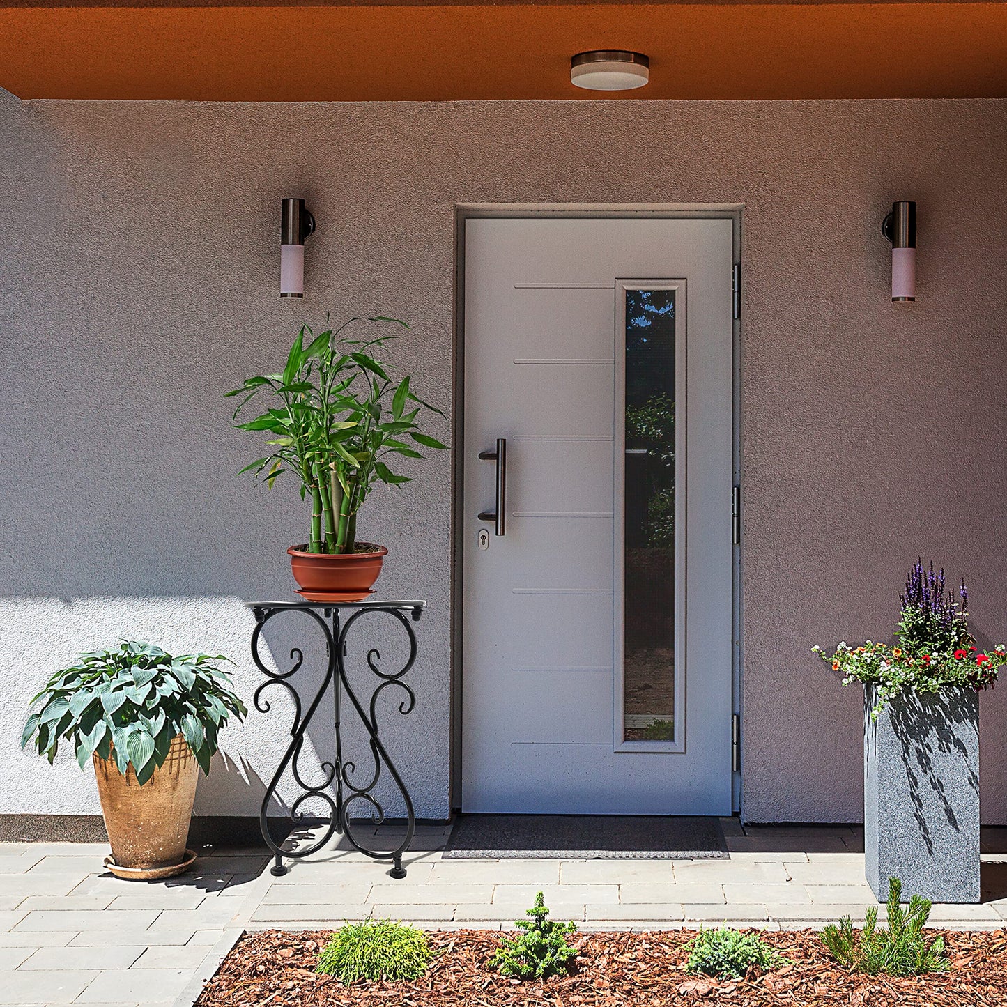 NAKUPE Metal Plant Stand, Heavy Duty Flower Pot Stand 17" Tall, Single Planter Holder for Indoor, Outdoor, Garden, Patio, Porch, Balcony, Home Decor, Black(1 Pack)