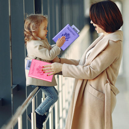 Herain Passport Holder for Travel Cruise Essentials 2 Pcs, Passport Cover Wallet Case Women Men Family, Passports Book Holders Travel Gifts Accessories Vacation Must Haves