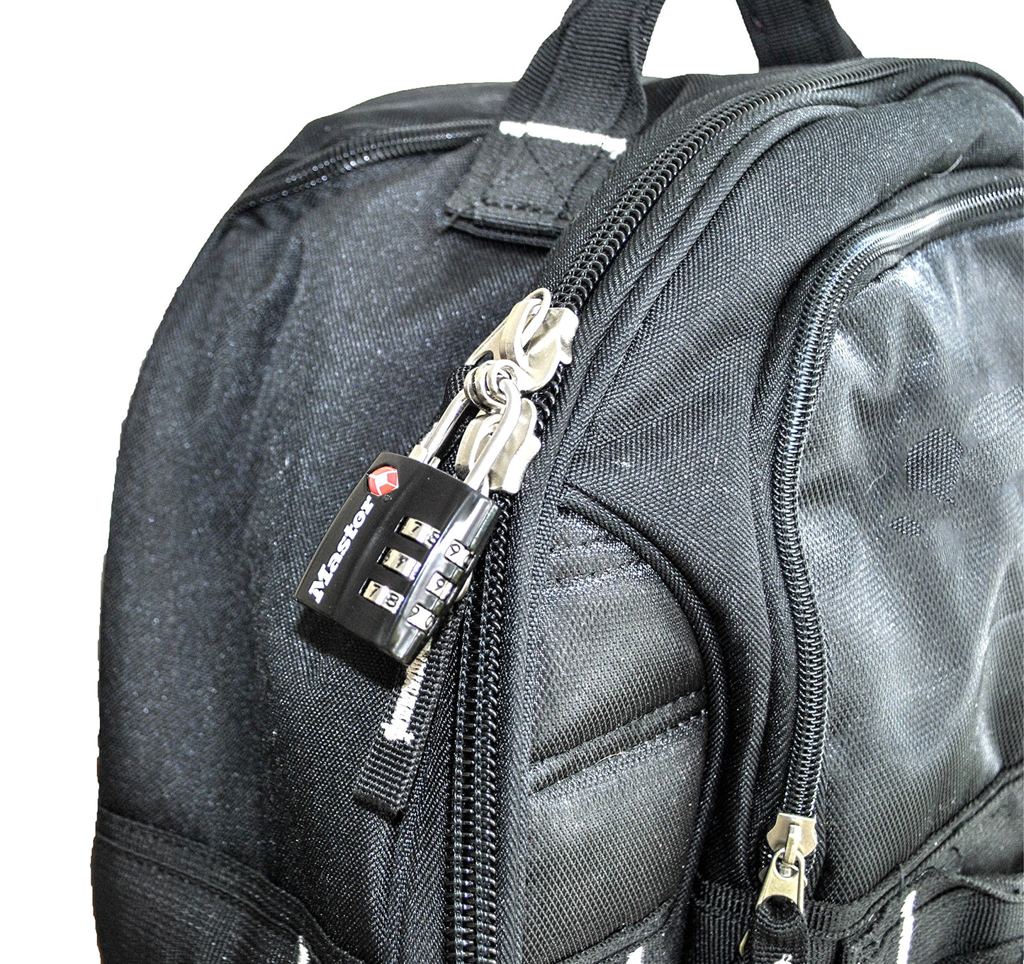 Master Lock Black TSA-Approved Luggage Lock with Wide Lock Body and Thin, Durable Steel Shackle, Zipper Lock for Backpacks, Luggage, 4680DBLK