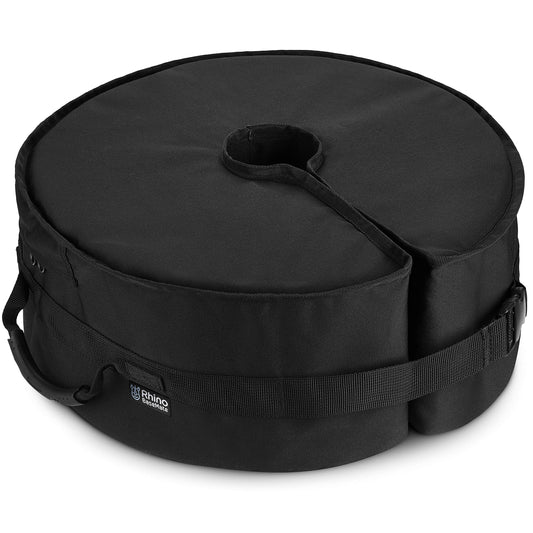 Rhino Round Umbrella Base Weight with Side Slot Opening, 18" ~ Fits Any Offset, Cantilever & Any Outdoor Patio Umbrella Stand ~ Easy Set up (Black)