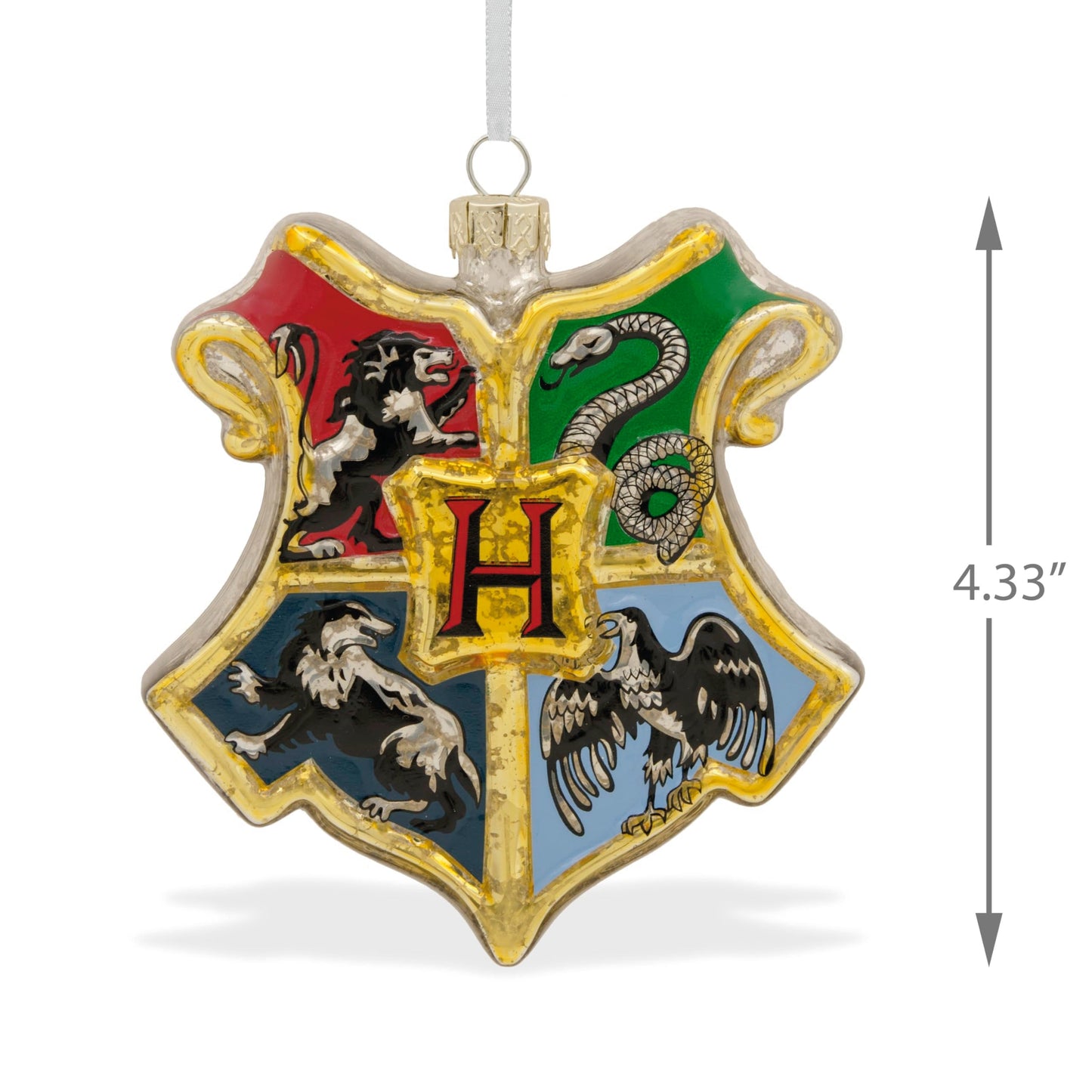 Hallmark Harry Potter Hogwarts Crest Christmas Ornament, Blown Glass