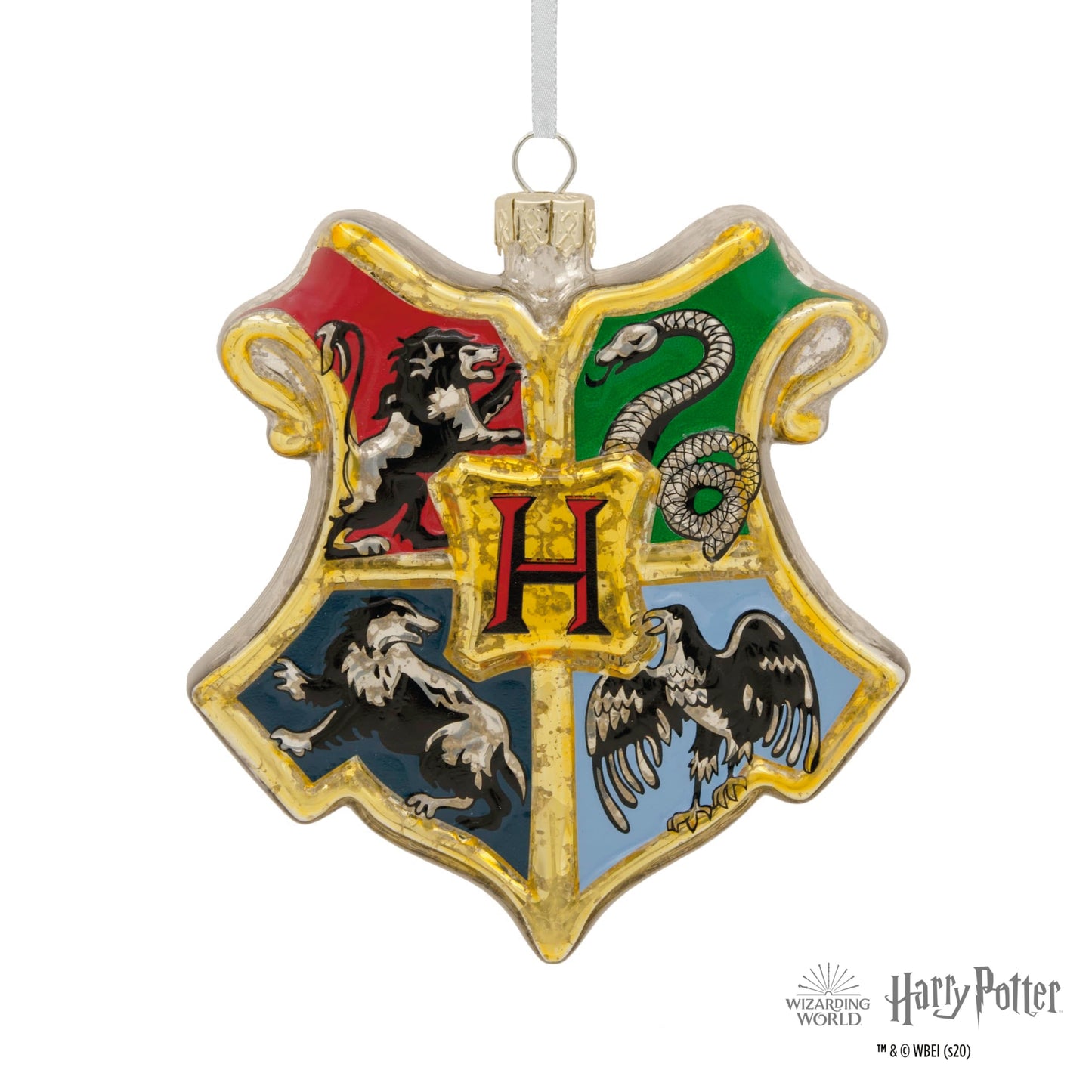 Hallmark Harry Potter Hogwarts Crest Christmas Ornament, Blown Glass