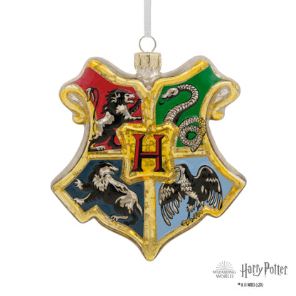Hallmark Harry Potter Hogwarts Crest Christmas Ornament, Blown Glass