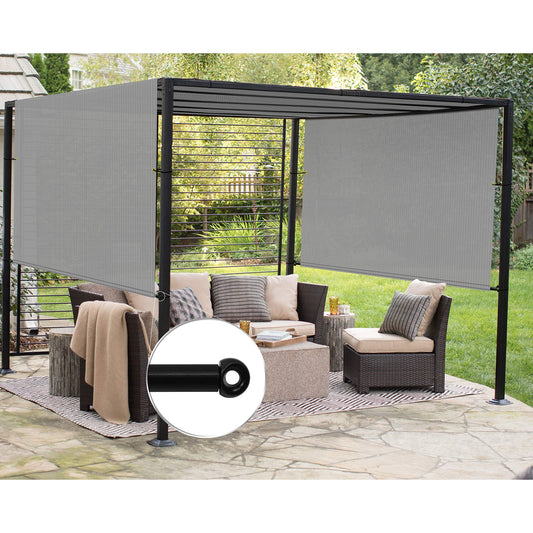 Patio Paradise 10' x 16' Pergola Canopy Replacement Cover Shade Cloth with Grommets Weighted Rods Outdoor Sun Shade Screen UV Block for Gazebo Backyard Deck Porch Balcony, Light Gray