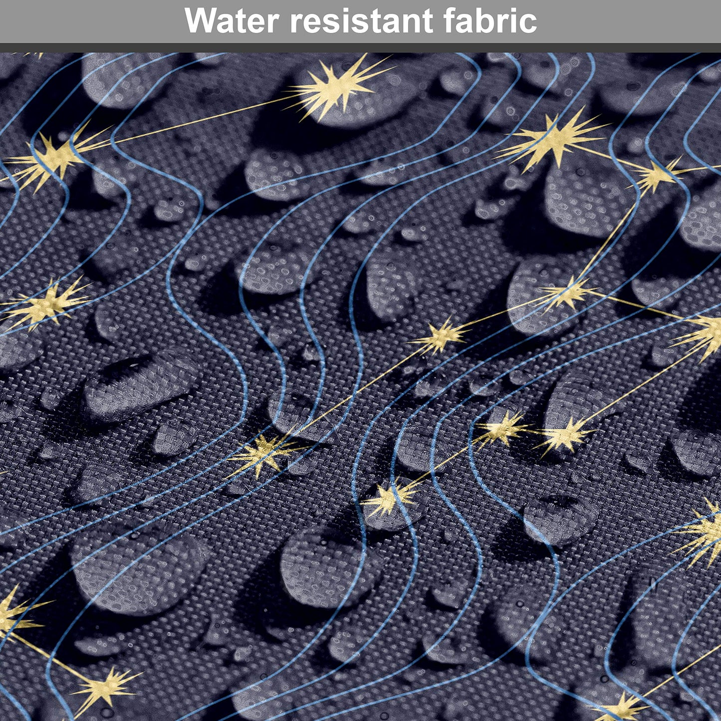 Lunarable Constellation Fabric by The Yard, Zodiac Themed Connected Stars with Vertical Wavy Lines, Decorative Fabric for Upholstery and Home Accents, 2 Yards, Grey Charcoal