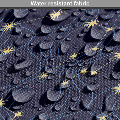 Lunarable Constellation Fabric by The Yard, Zodiac Themed Connected Stars with Vertical Wavy Lines, Decorative Fabric for Upholstery and Home Accents, 2 Yards, Grey Charcoal