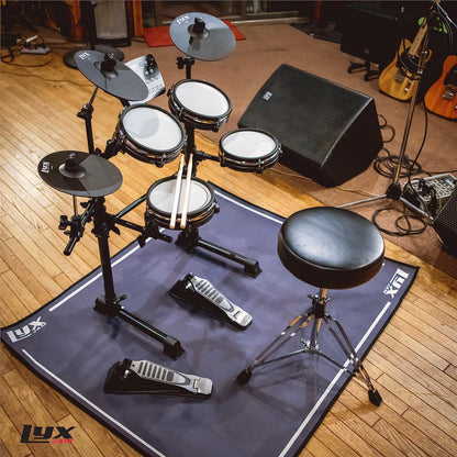 LyxJam 7-Piece Electronic Drum Kit, Professional Drum Set with Real Mesh Fabric, 209 Preloaded Sounds, 50 Play-Along Songs, Recording Capability, Cymbals & Kick Pedal, Drum Sticks And Key Included