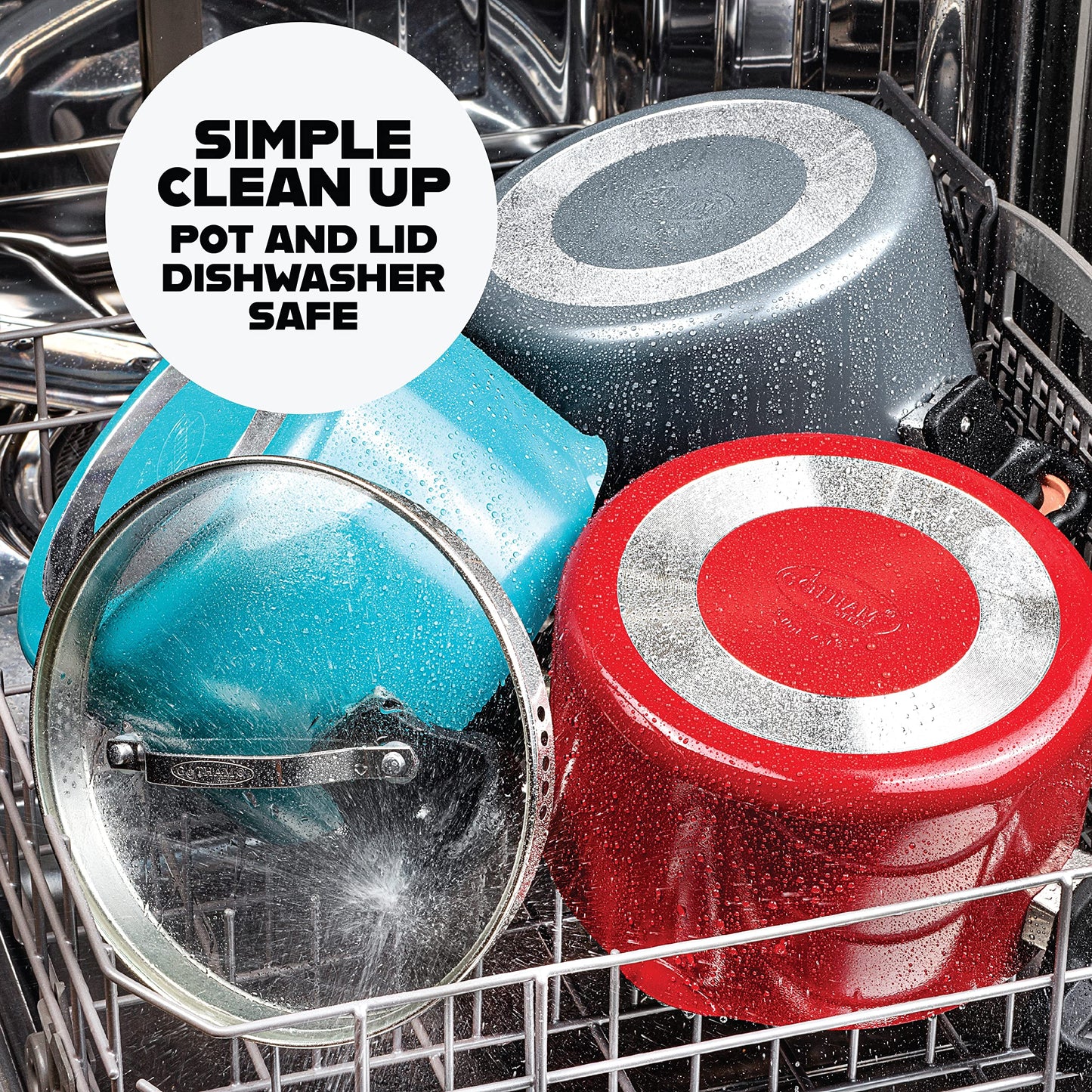 GOTHAM STEEL 5 Qt Ceramic Stock Pot Multipurpose Pasta Pot with Strainer Lid & Twist and Lock Handles, Nonstick Ceramic for Soup, Spaghetti, Rice, Pots for Kitchen, Dishwasher Safe - Copper