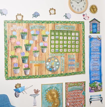 Eureka Curiosity Garden Paper Cut-Out Classroom Decorations for Teachers, 36 Pieces